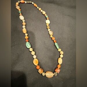 Himalayan Old Beads From Ancient Indo-Tibetan Antique Agate Beads Necklace Mala